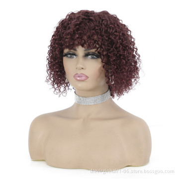 Lsybeauty 720 Live Show Bob Sale 99J# Machine Made Human Hair Wigs 8 Inch Glueless Bob Short Wig For Black Women